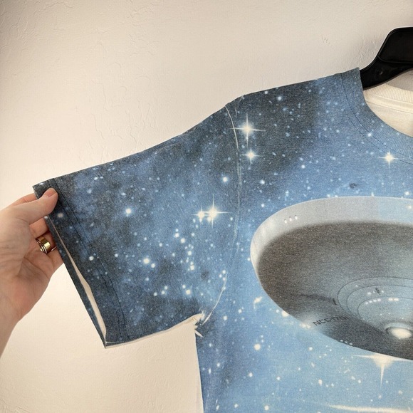 Star Trek T-Shirt Size S All Over Print Enterprise 2013 Jerzees Tee‎ Blank Back - Picture 2 of 8